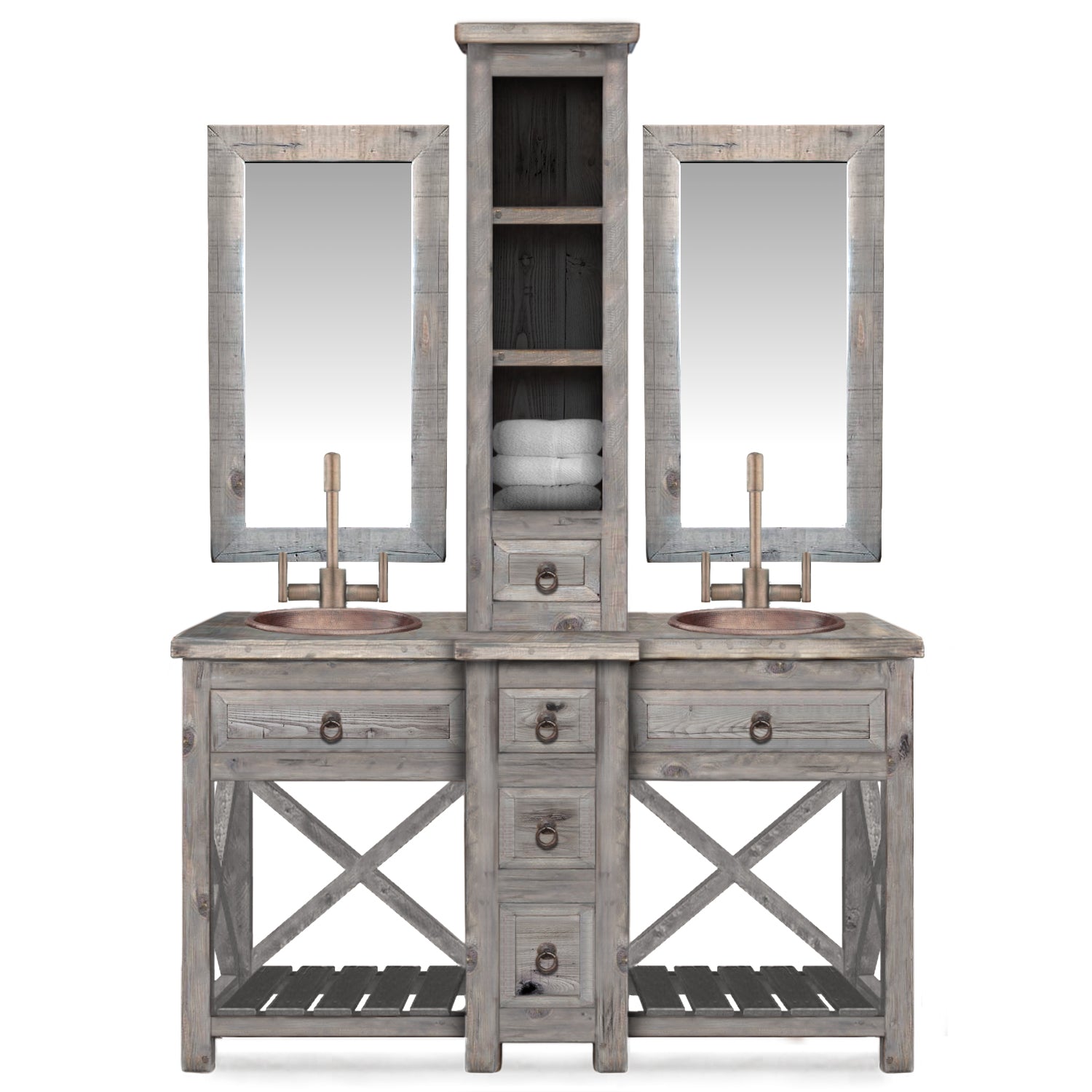 Reclaimed wood deals makeup vanity