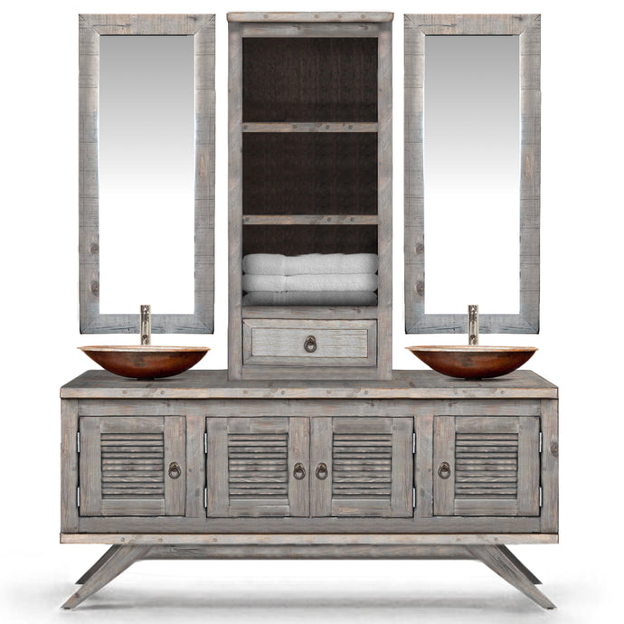 Bruce Reclaimed Wood Bathroom Vanity with Tower