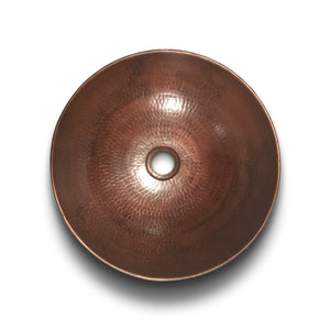 13.5" round vessel copper sink perfect for HappyFrog Decor reclaimed wood bathroom vanities.